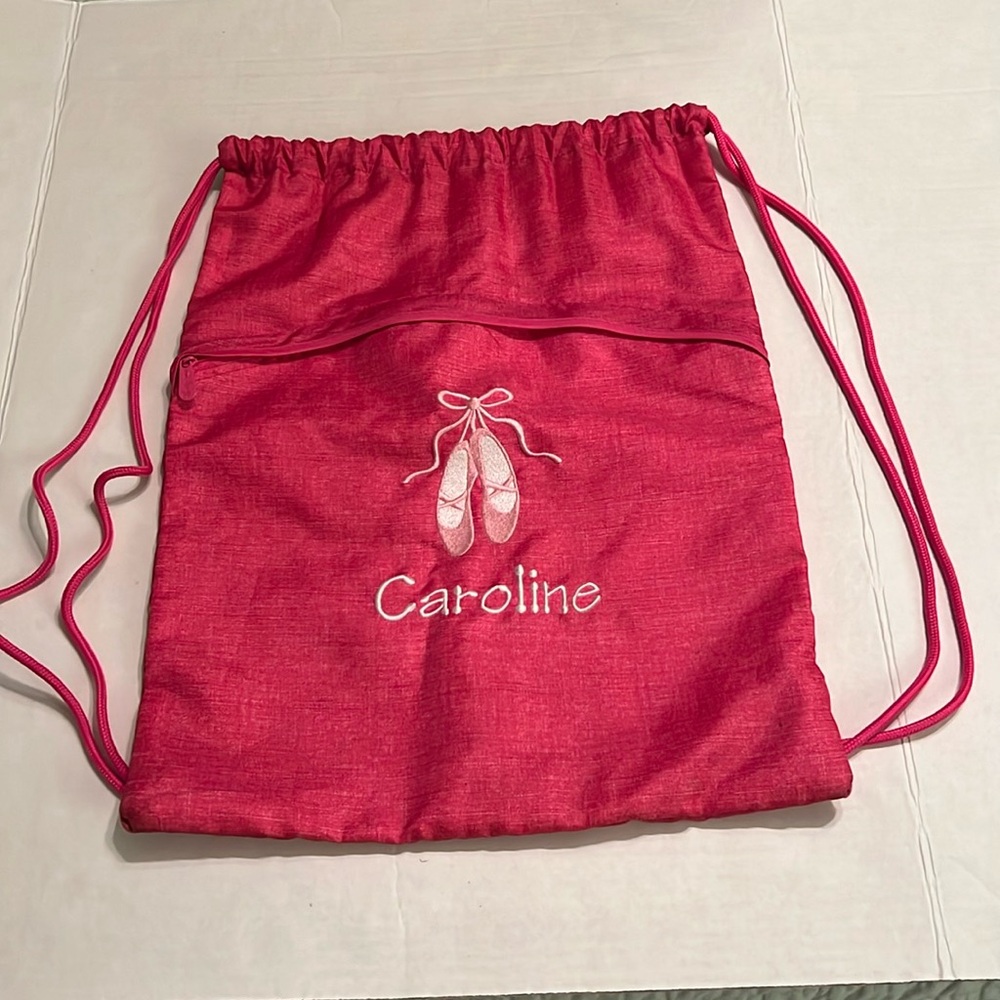 Thirty-One Monogramed Girl’s Drawstring Cinch Tie- EUC